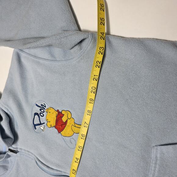 Vintage Winnie The Pooh Disney Full Zip Hoodie Fleece Women's Size 2XL Blue - Picture 7 of 8